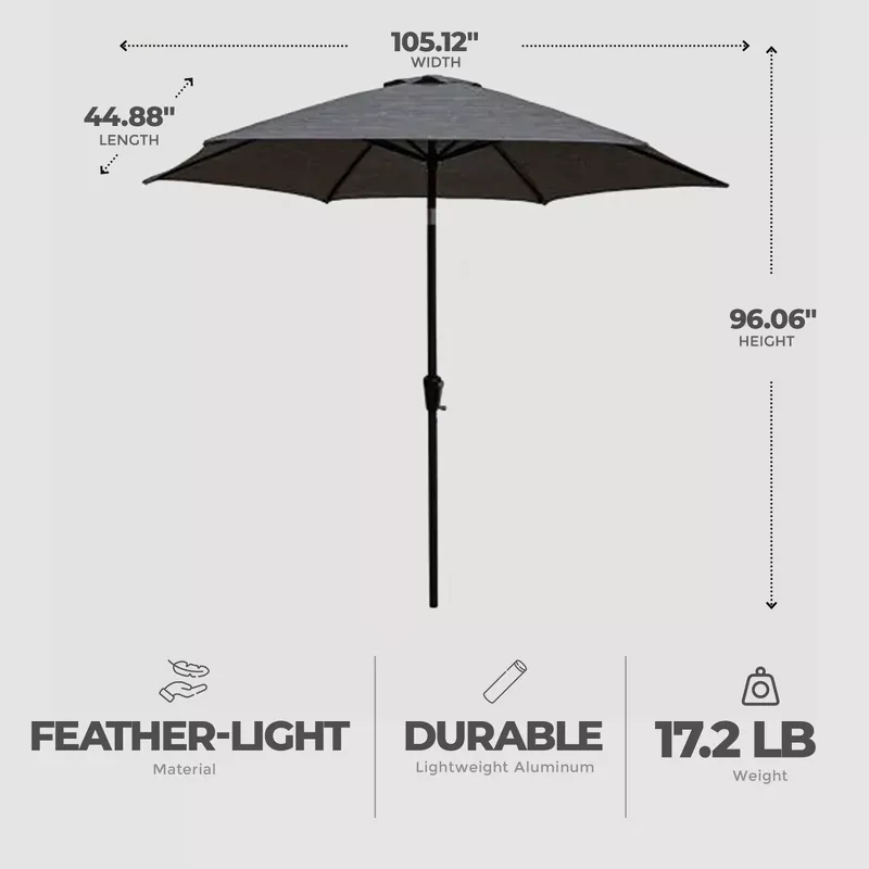Four Seasons Courtyard Tuscany Market Umbrella Outdoor, Gray - Image 4