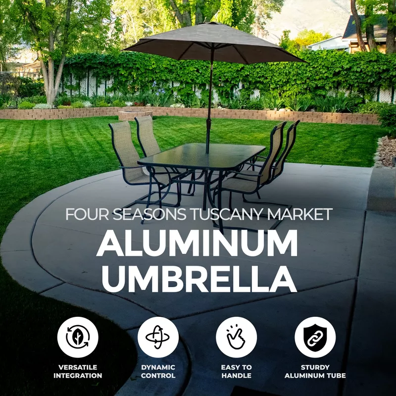 Four Seasons Courtyard Tuscany Market Umbrella Outdoor, Gray - Image 5
