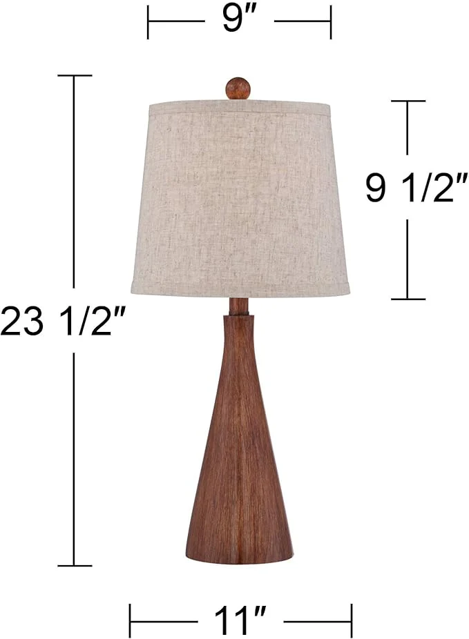 Fraiser Cone Small Mid Century Modern Accent Table Lamps - Image 4