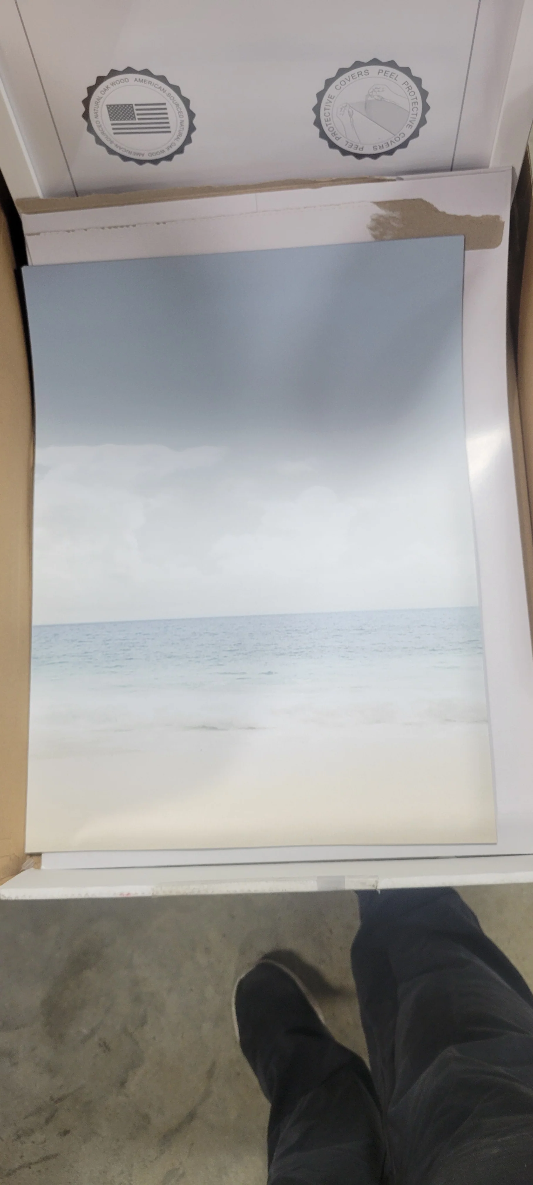 Framed Beach Shore Horizon Wall Art, Set of 3 Cloudy Sky Over Tropical Island - Image 6