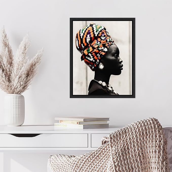 Framed Canvas Wall Art Black is Style by Oladimeji Odunsi, Framed Wall Art Canvas, People Artwork, Modern Decor, Small Poster Painting - Image 2