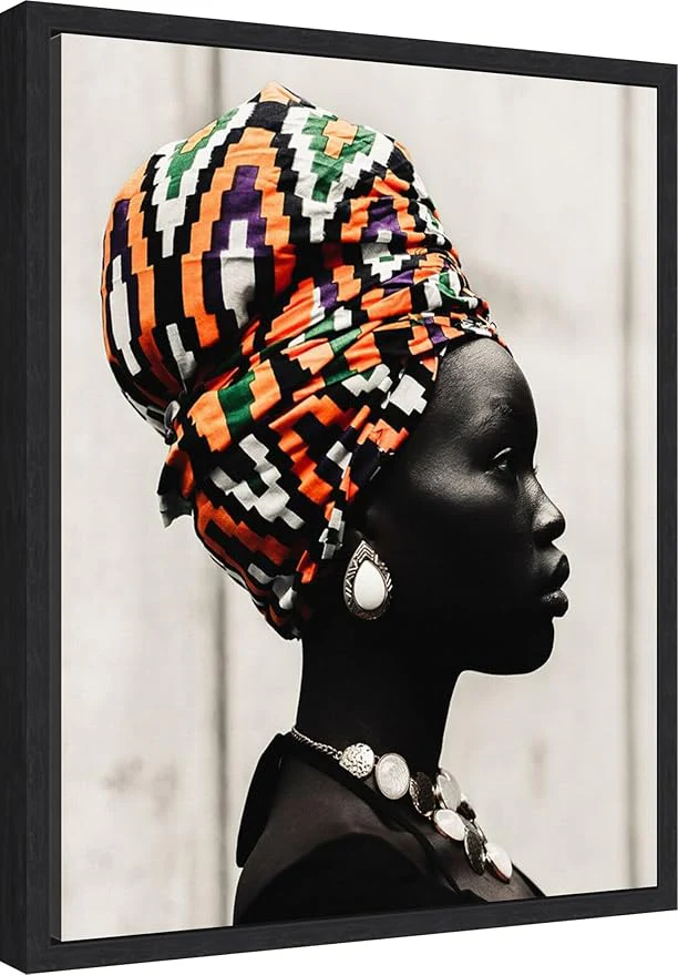 Framed Canvas Wall Art Black is Style by Oladimeji Odunsi, Framed Wall Art Canvas, People Artwork, Modern Decor, Small Poster Painting - Image 5