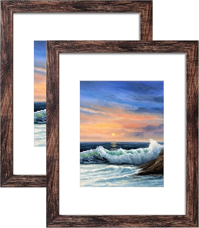 Picture Frames for Wall Pack of 2, Rustic Brown