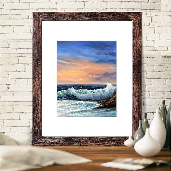 Picture Frames for Wall Pack of 2, Rustic Brown - Image 2