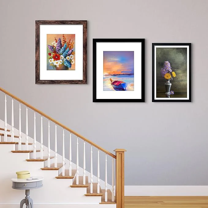 Picture Frames for Wall Pack of 2, Rustic Brown - Image 3