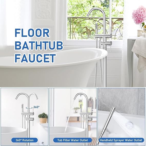 Freestanding Bathtub Faucet Shower Mixer - Image 4