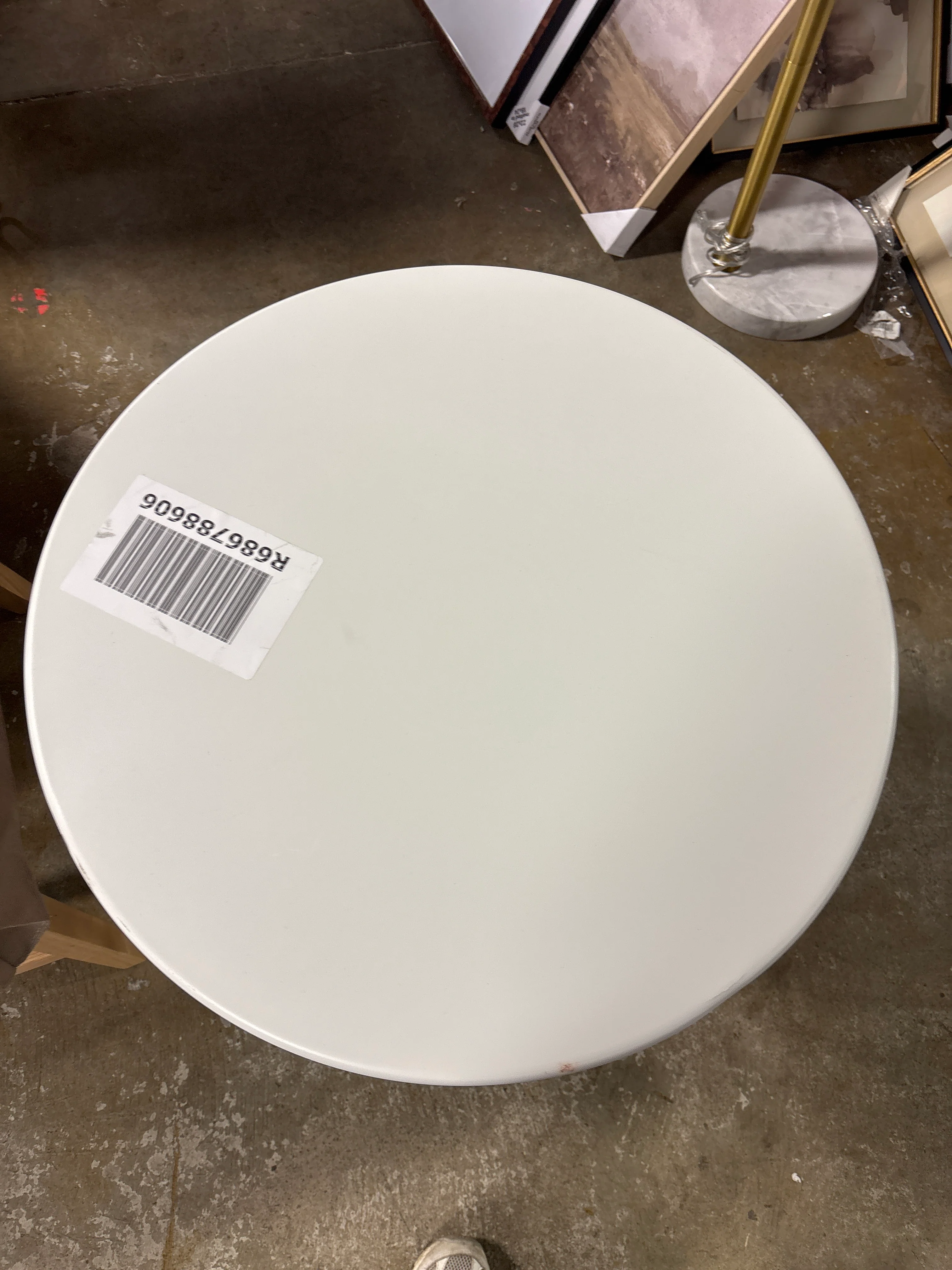 French Cafe Folding Round Patio Bistro Table - White SHOWROOM ITEM - Image 3