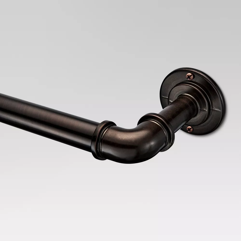 French Pipe Curtain Rod 66"-120" Oil rubbed bronze