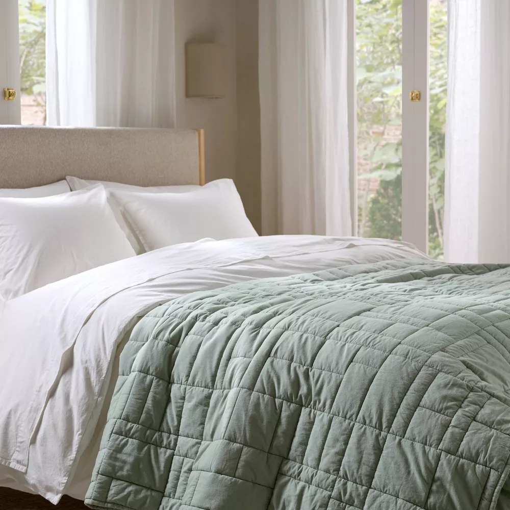 Cozy Block Quilt Jade Full/Queen - Image 2