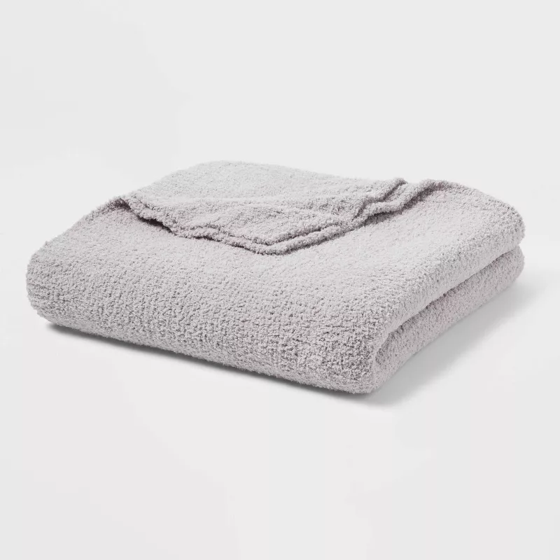 Cozy Chenille Bed Blanket Gray Twin/Twin XL