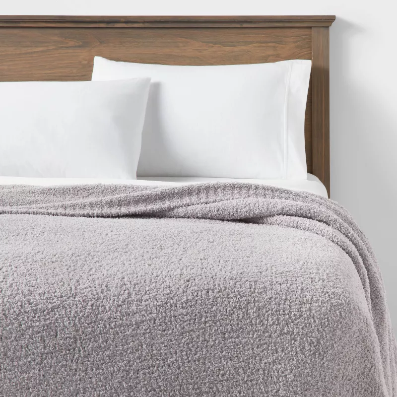 Cozy Chenille Bed Blanket Gray Twin/Twin XL - Image 3