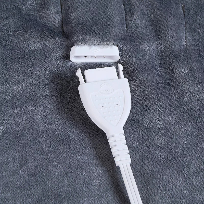 Heated Blanket Gray Plush Full/Queen - Image 4