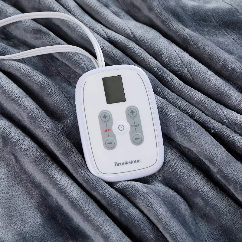 Heated Blanket Gray Plush Full/Queen - Image 5