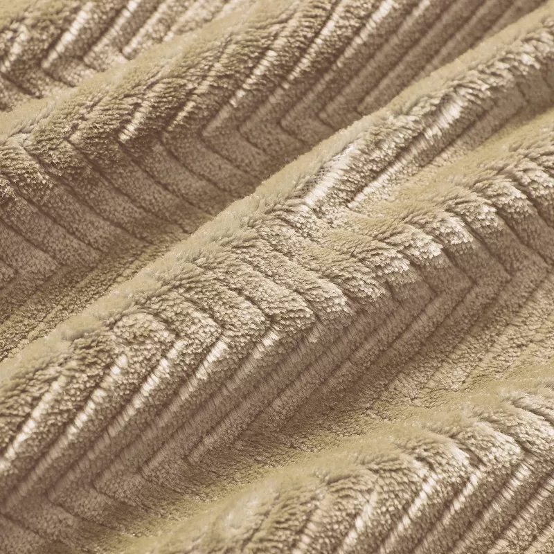 Full/Queen Heated Micro Herringbone Blanket Taupe - Image 4