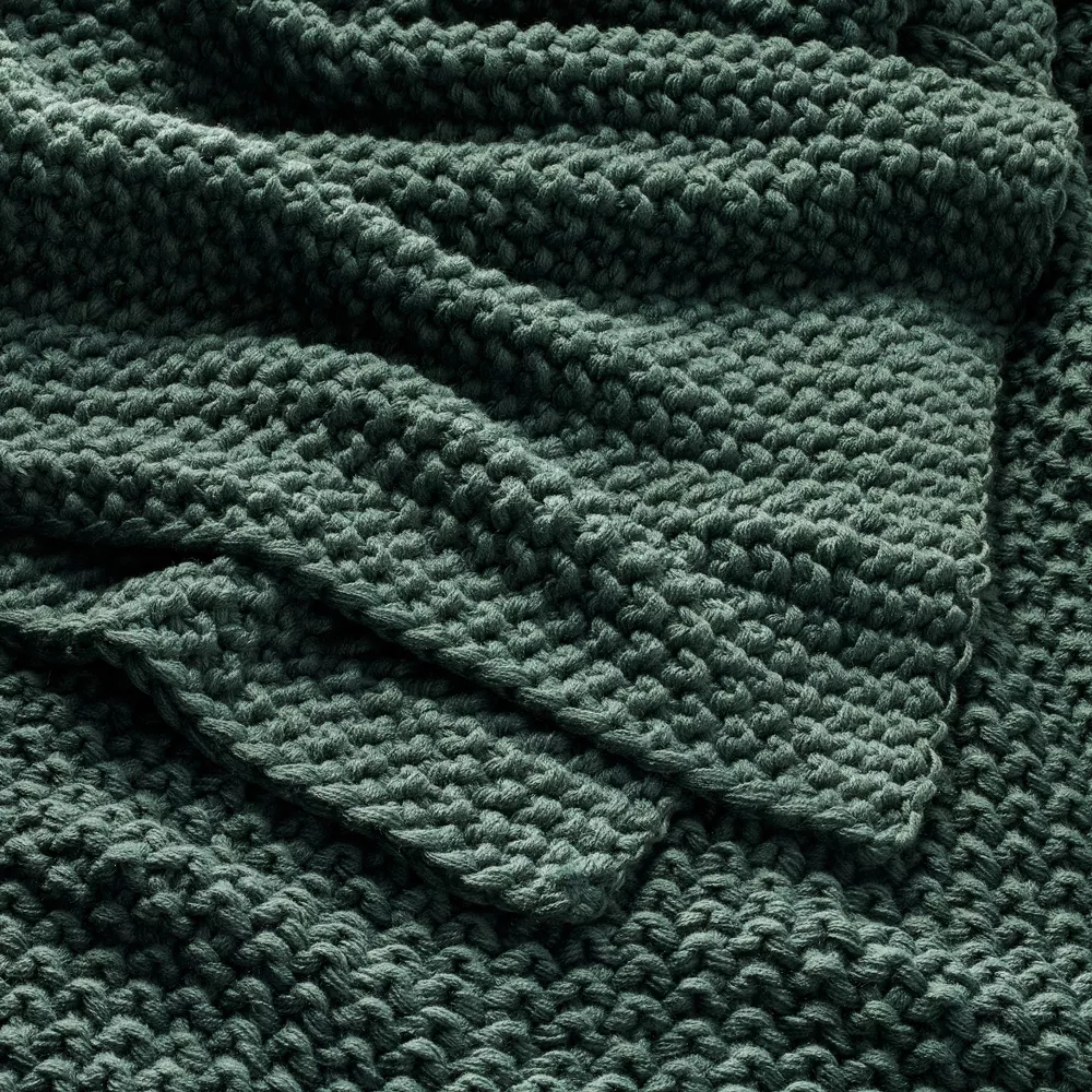 Knit Blanket Dark Teal - Full/Queen - Image 4