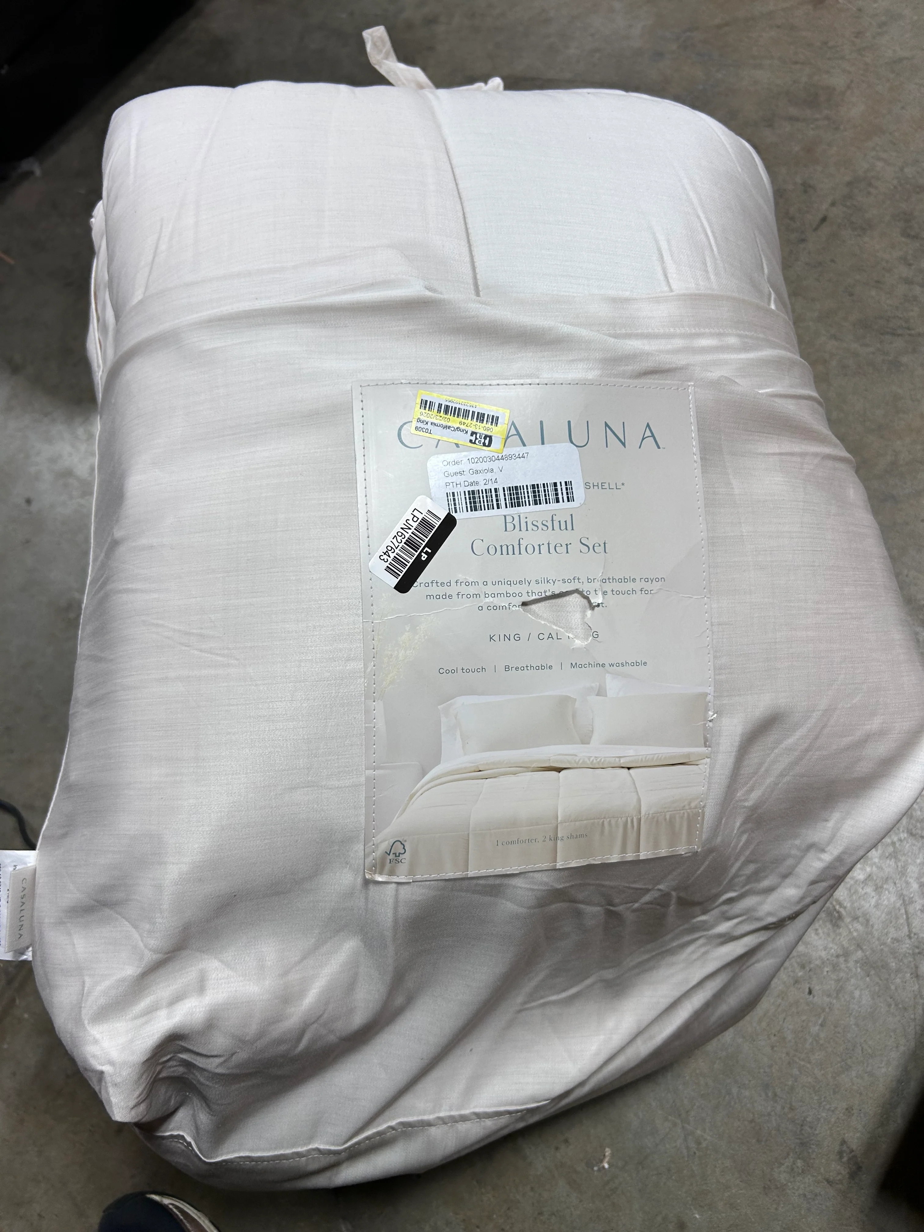 Full/Queen Rayon from Bamboo Comforter Set Natural - Image 6