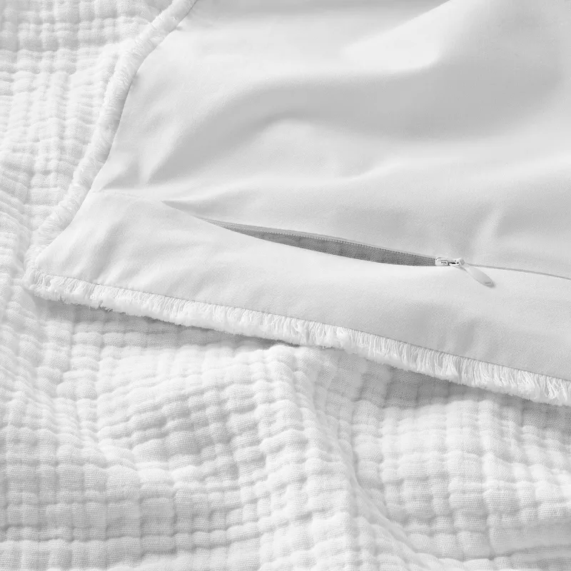Full/Queen Textured Chambray White COMFORTER ONLY - Image 2