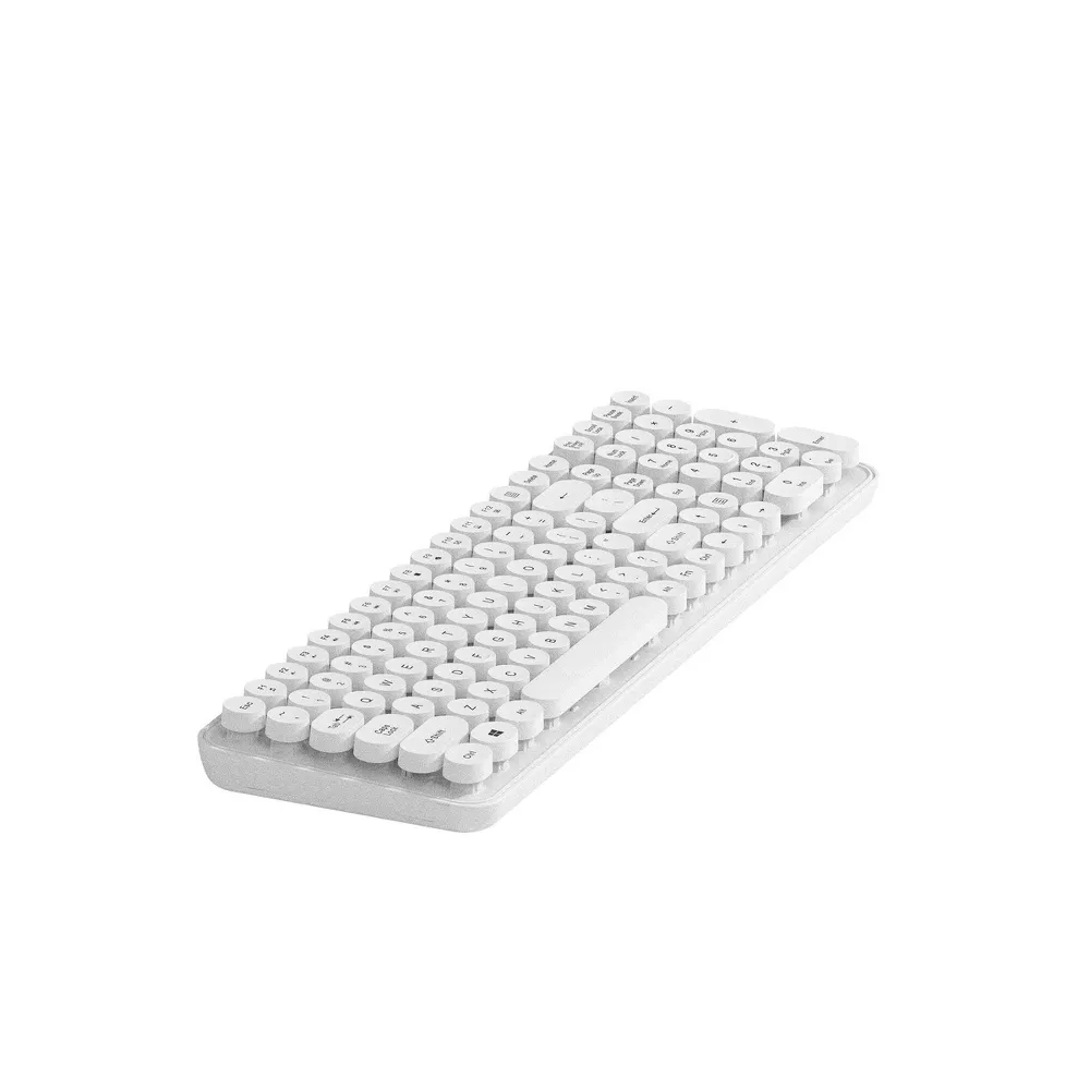 Full Size Round Pop Key Wireless Keyboard - White - Image 2