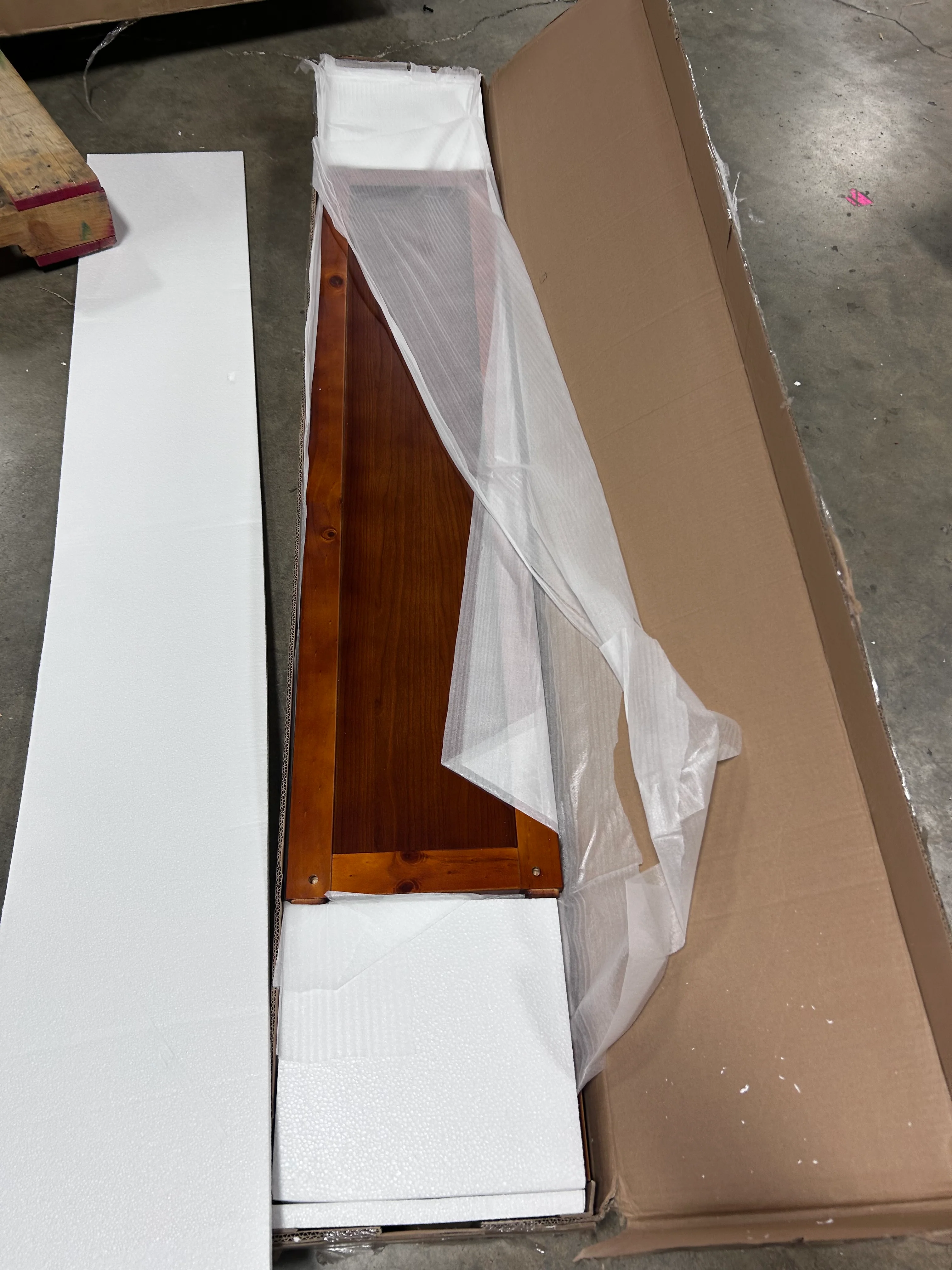Full Size Wooden Platform Bed Frame with Headboard Mattress Foundation Walnut - Image 7