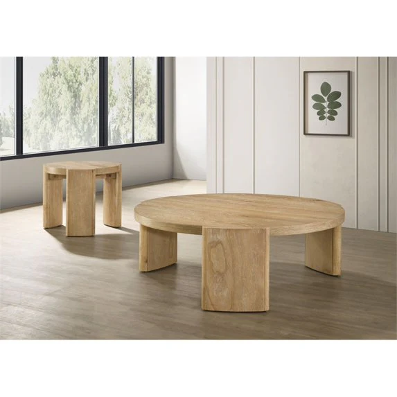Furniture Bristol Kepler Driftwood Round Coffee Table - Image 2