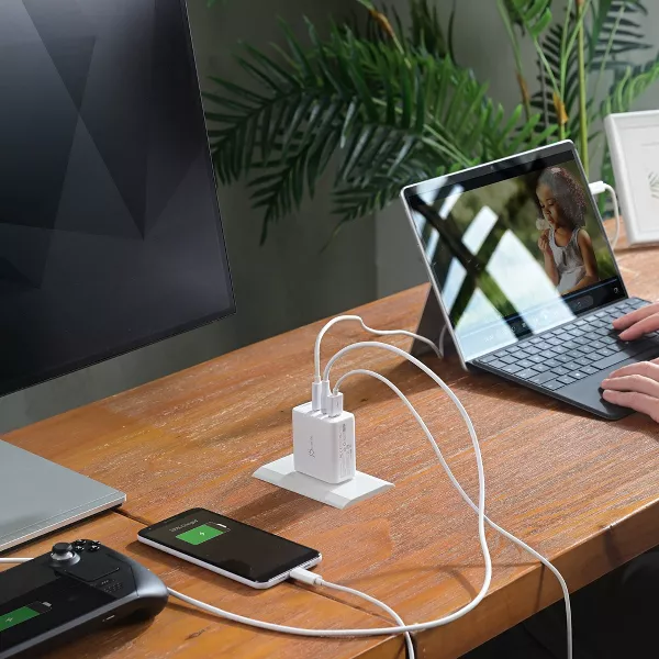 USB-C 3-Port Traveler Charger with Changeable AC Plugs and USB-C Cable - Image 5