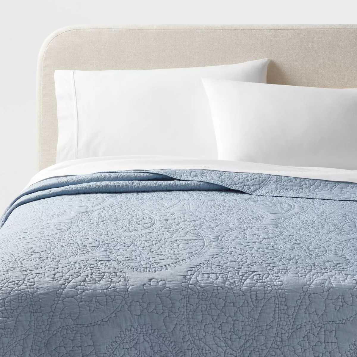 Garment Washed Paisley Stitch Quilt King