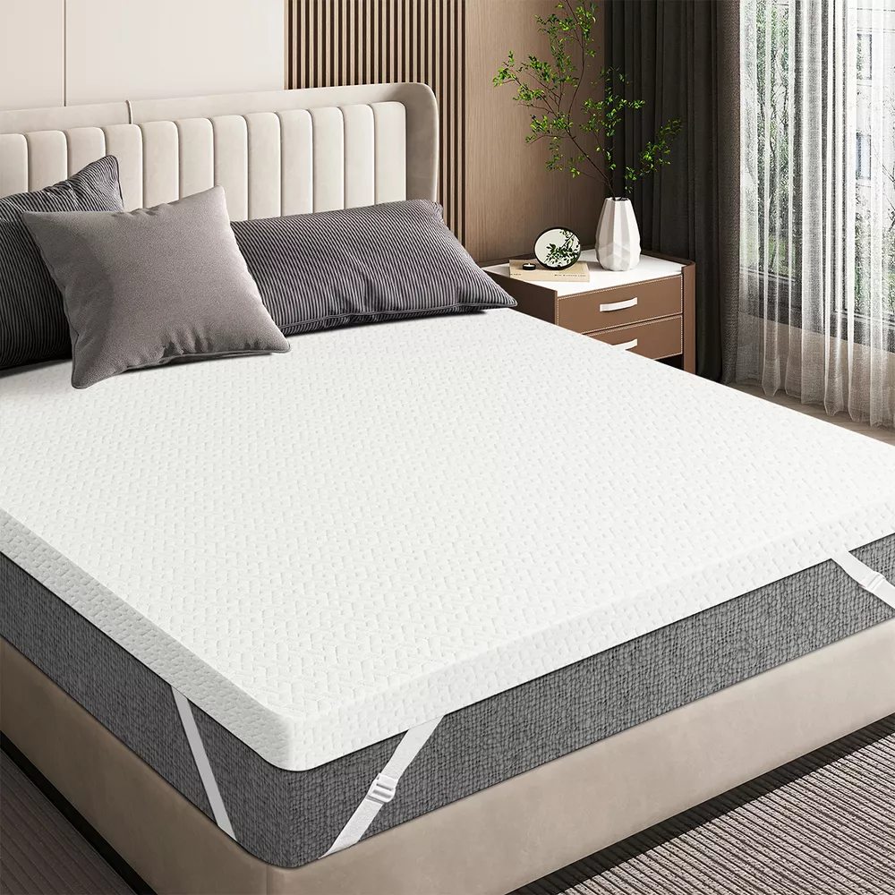 Gel Memory Foam Mattress Topper with Cooling Bamboo Cover -  Full - Image 2