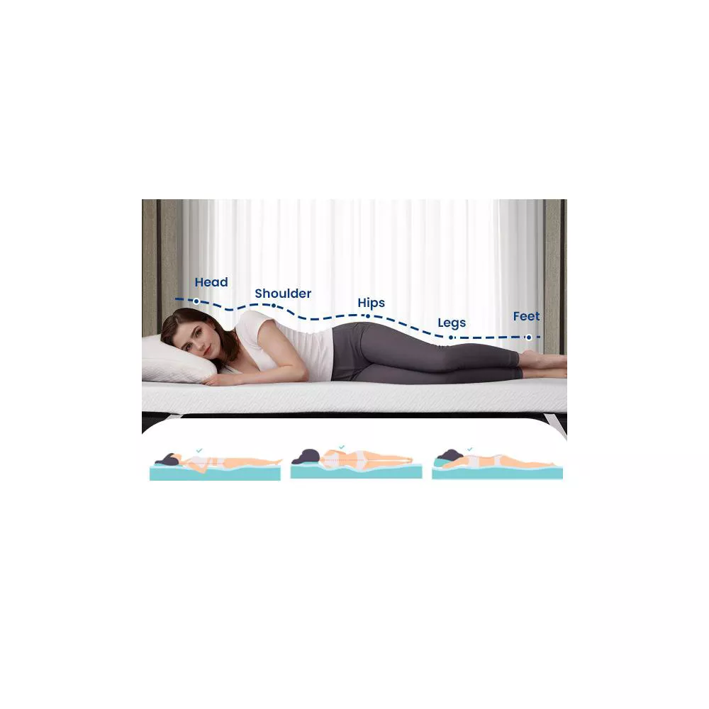 Gel Memory Foam Mattress Topper with Cooling Bamboo Cover -  Full - Image 3