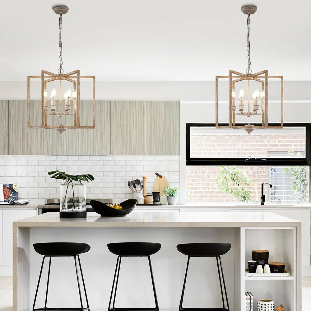Geometric Chandelier Modern Farmhouse Height Adjustable - Image 2