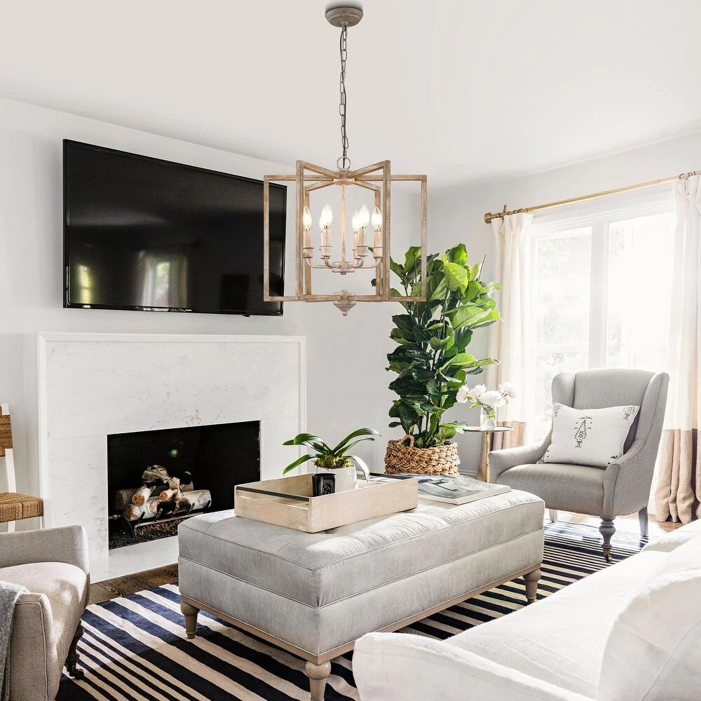Geometric Chandelier Modern Farmhouse Height Adjustable - Image 5