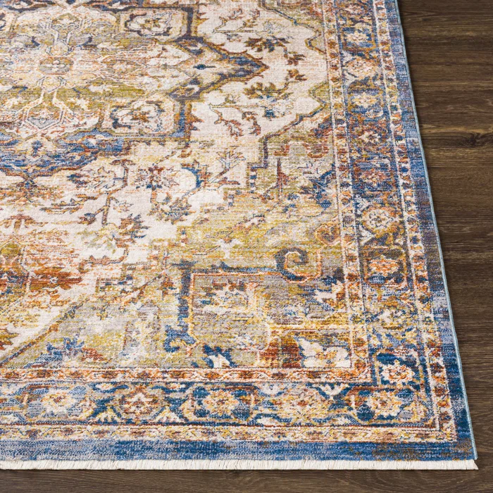 Gilstrap Oriental Gold/Navy Area Rug 2'7" x 4'11" - Image 3
