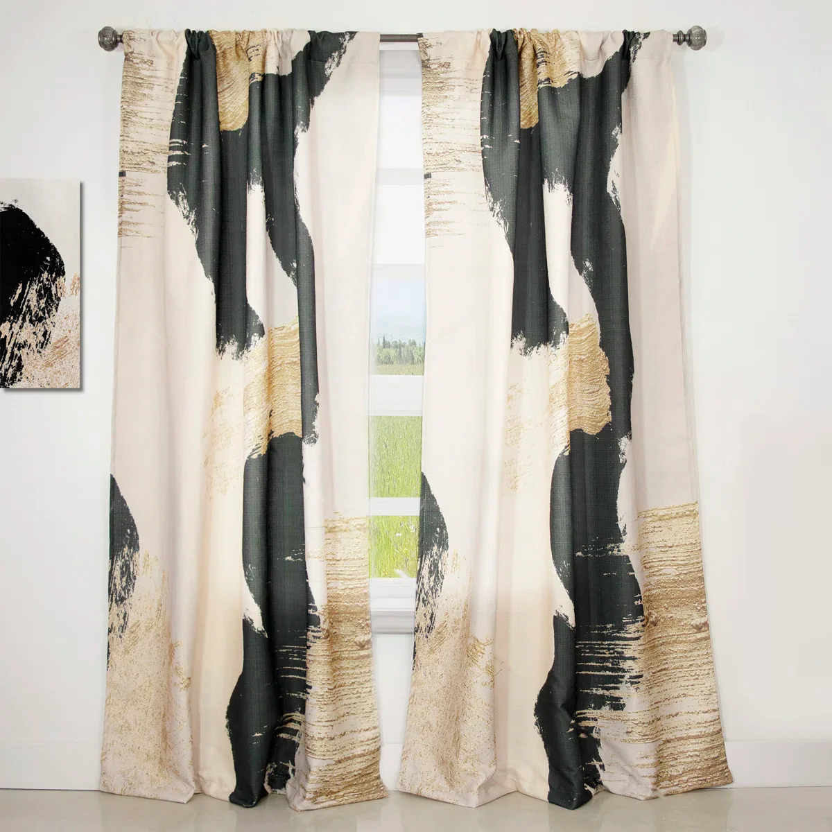 Glam Collage II - Modern Velvet Curtain - Room Darkening - 1 Panel - Image 2