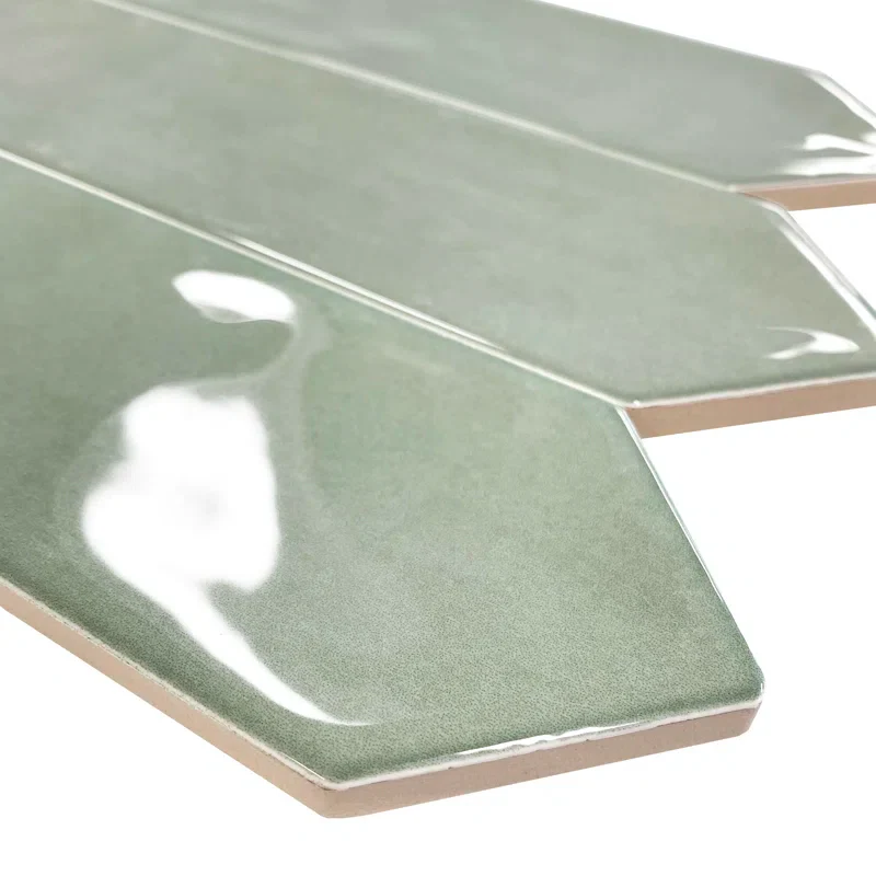 Glazed Ceramic Picket Subway Tile, - Image 5