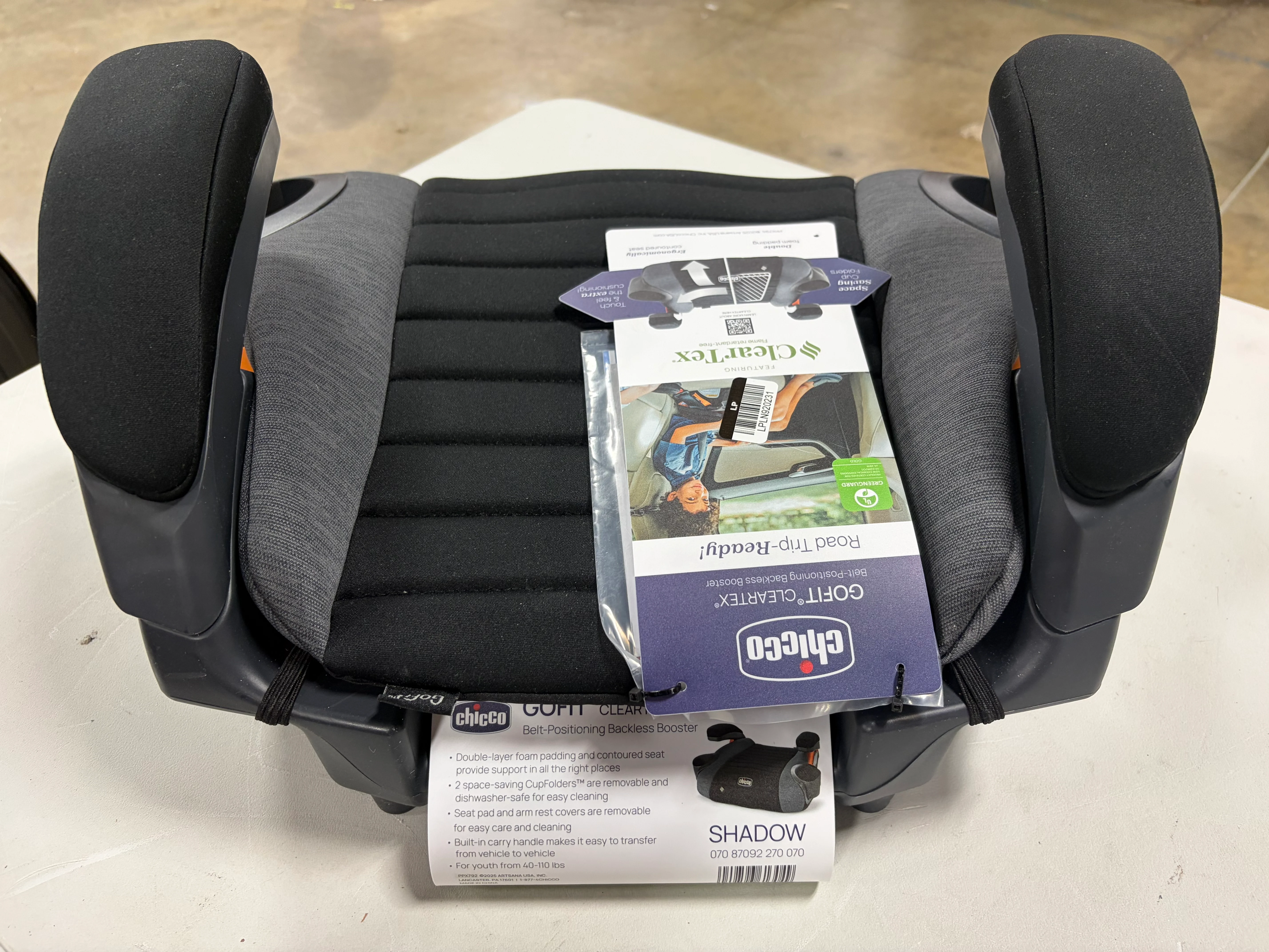 GoFit ClearTex Backless Booster Car Seat - Shadow - Image 7