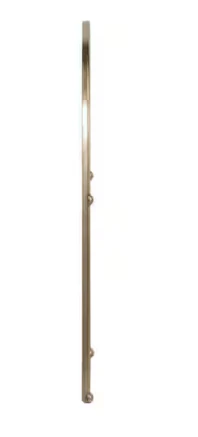 Gold Arch Iron and Wood Wall Mirror with Knobs - Image 3