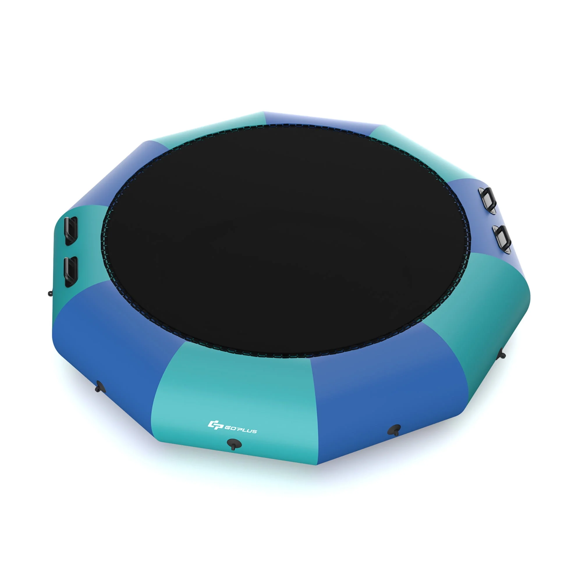 Goplus Inflatable Water Bouncer Splash Padded Water Trampoline Blue & Green