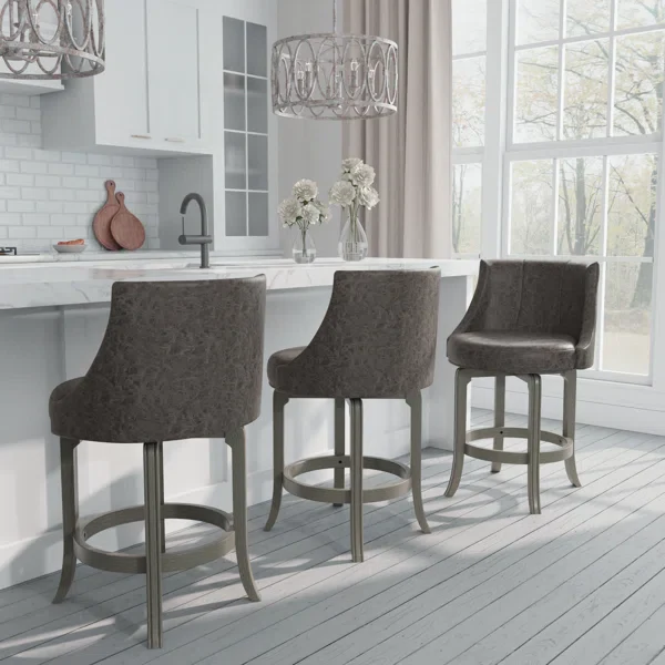 Gray Croskey Swivel Extra Tall Stool - Image 3