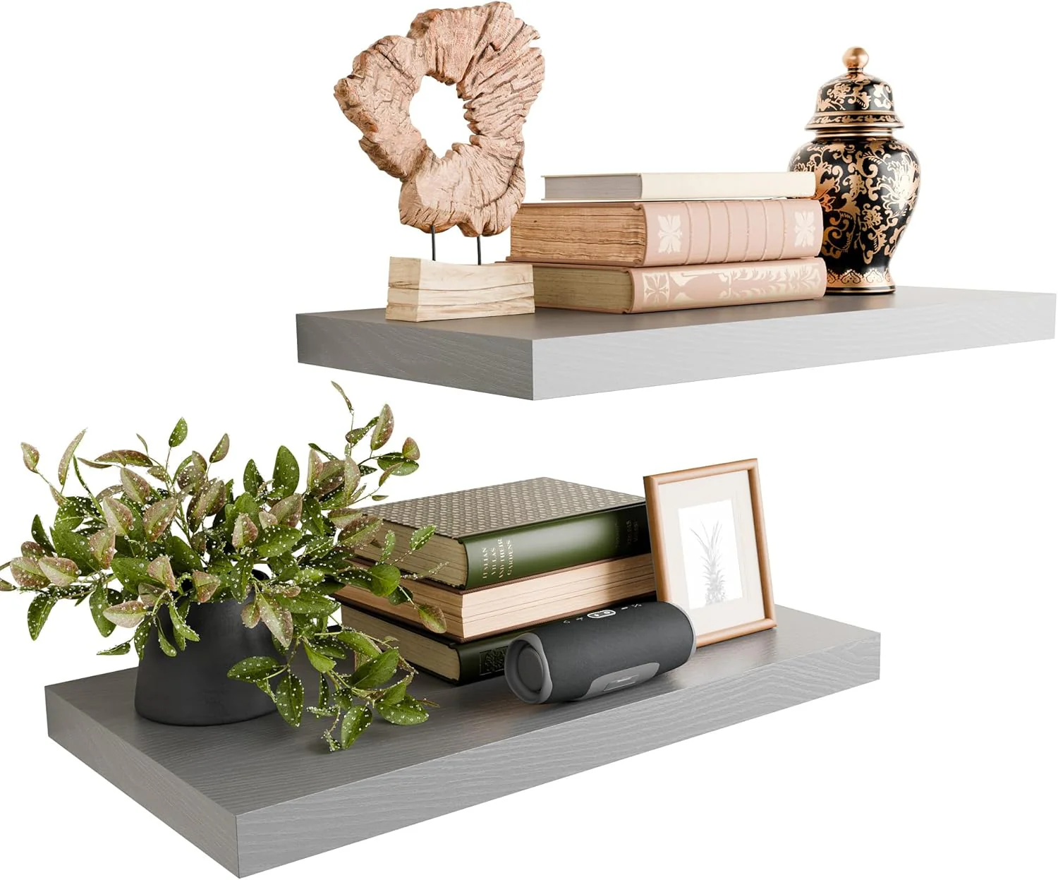 Grey Rustic Floating Shelves for Wall