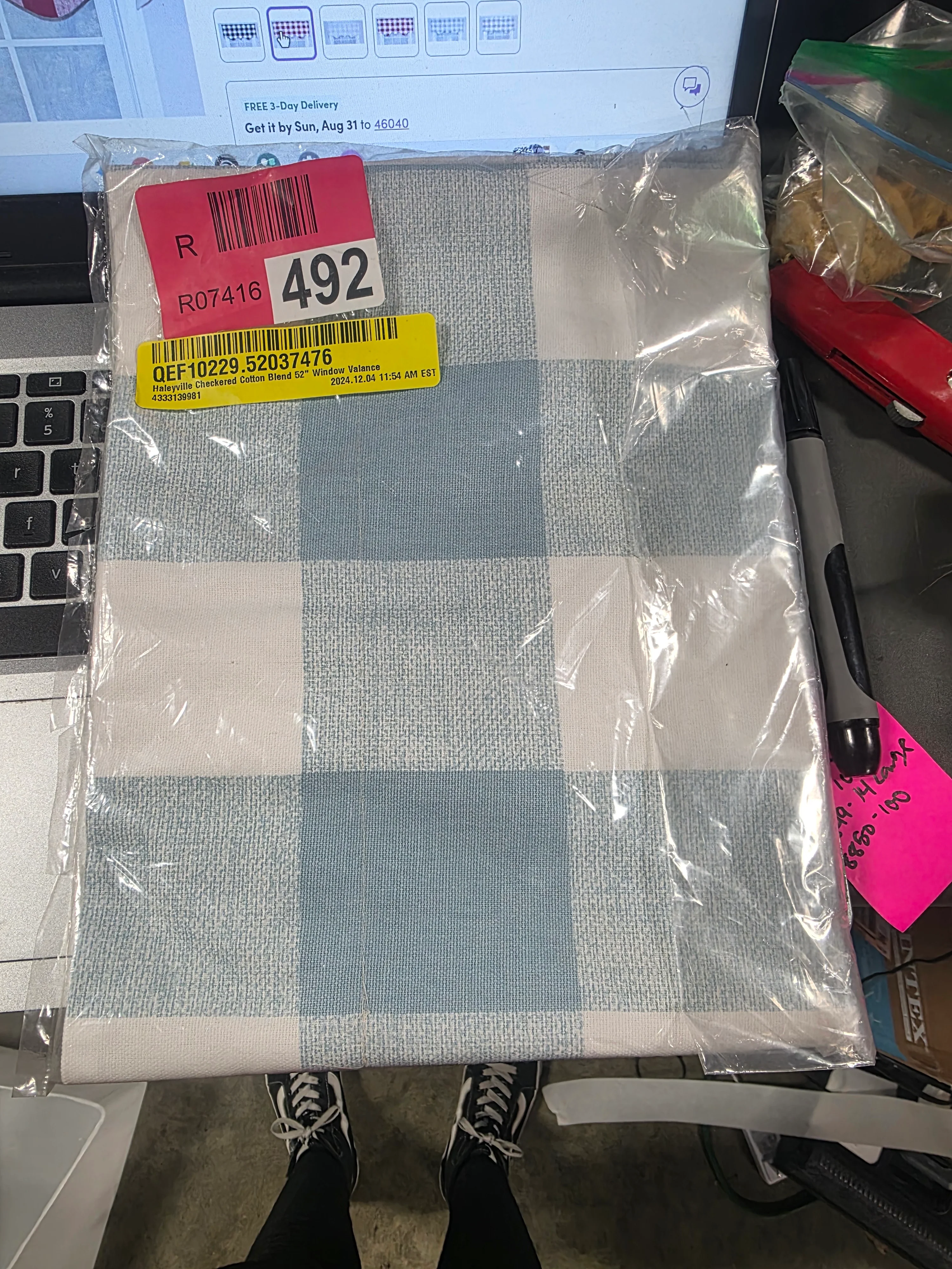 Haleyville Checkered Cotton Blend Scalloped Window Valance - Image 2