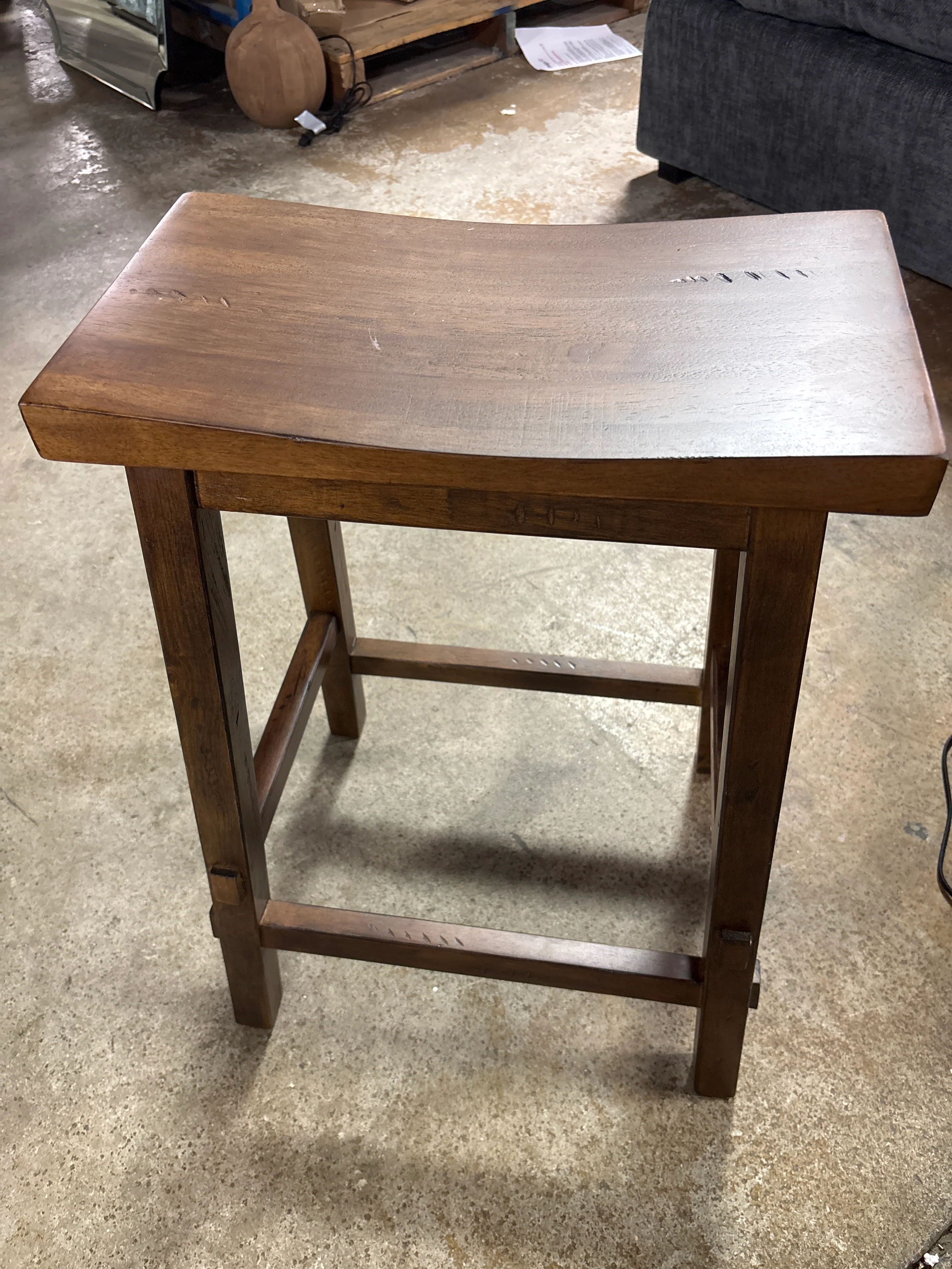 Halifax 23.81" Farmhouse Wood Barstool with Footrest Brown SHOWROOM ITEM - Image 3