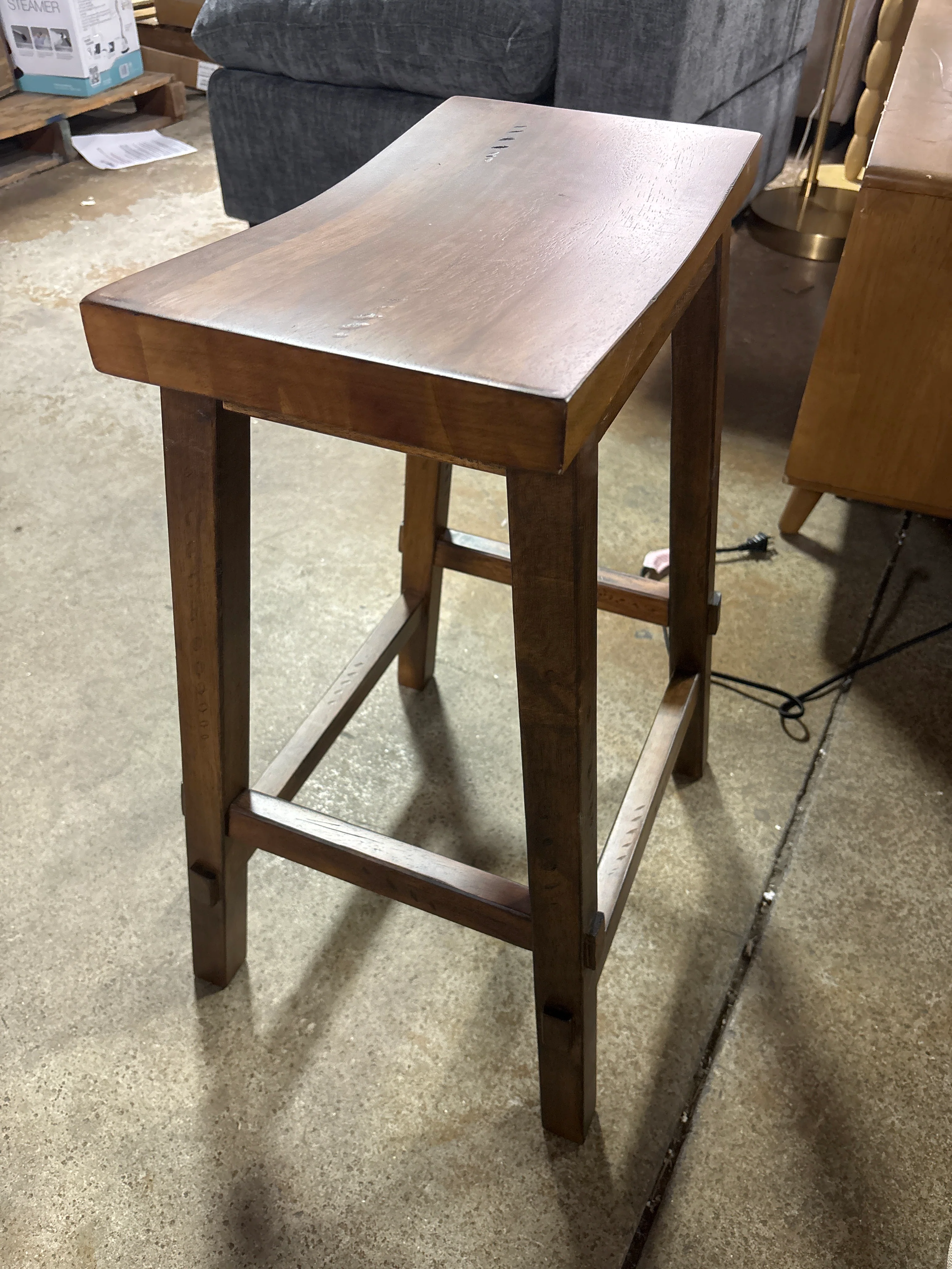 Halifax 23.81" Farmhouse Wood Barstool with Footrest Brown SHOWROOM ITEM - Image 4