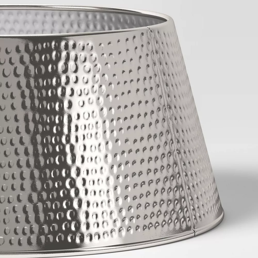 Hammered Metal Christmas Tree Collar Silver, final cut - Image 2