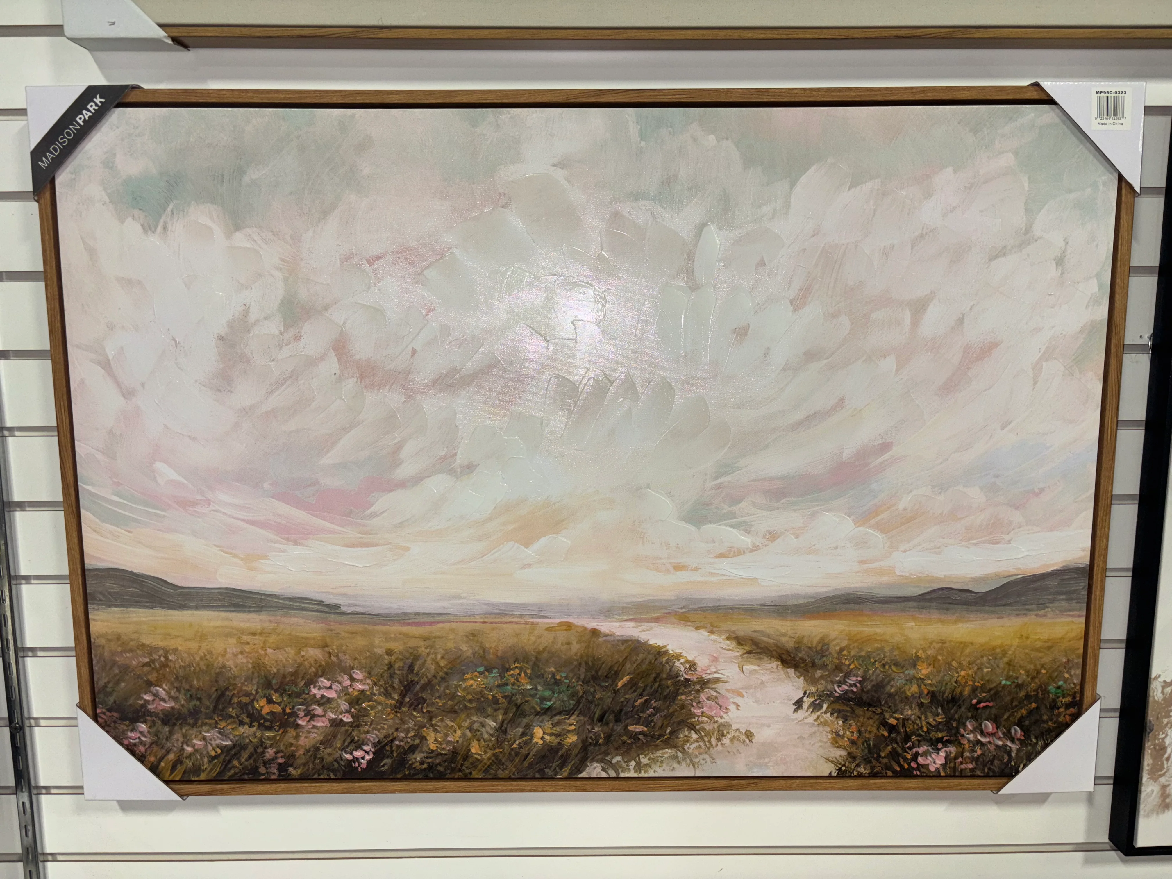 Hand Embellished Framed Canvas Abstract Landscape Wall Art SHOWROOM ITEM - Image 2