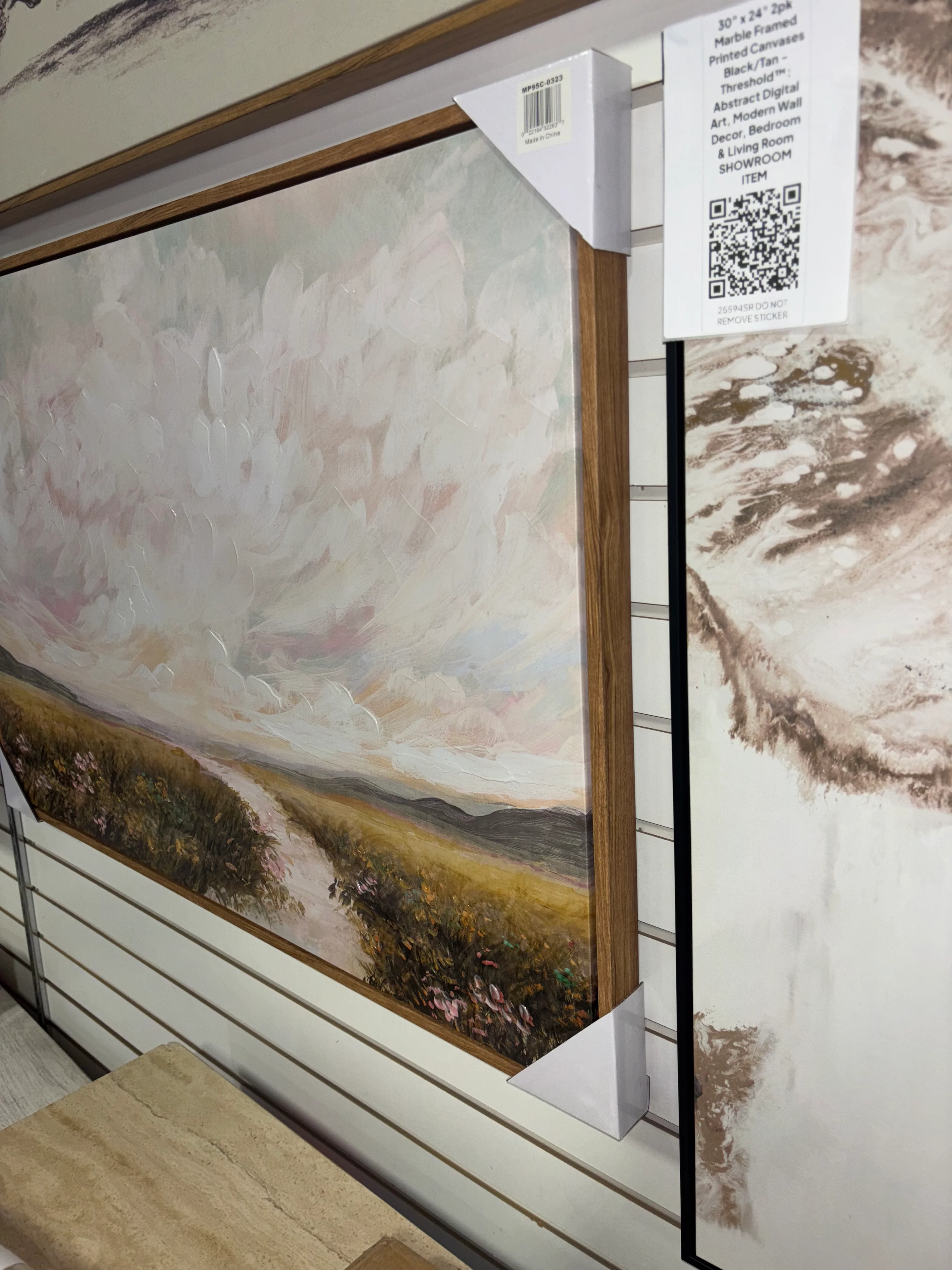 Hand Embellished Framed Canvas Abstract Landscape Wall Art SHOWROOM ITEM - Image 4