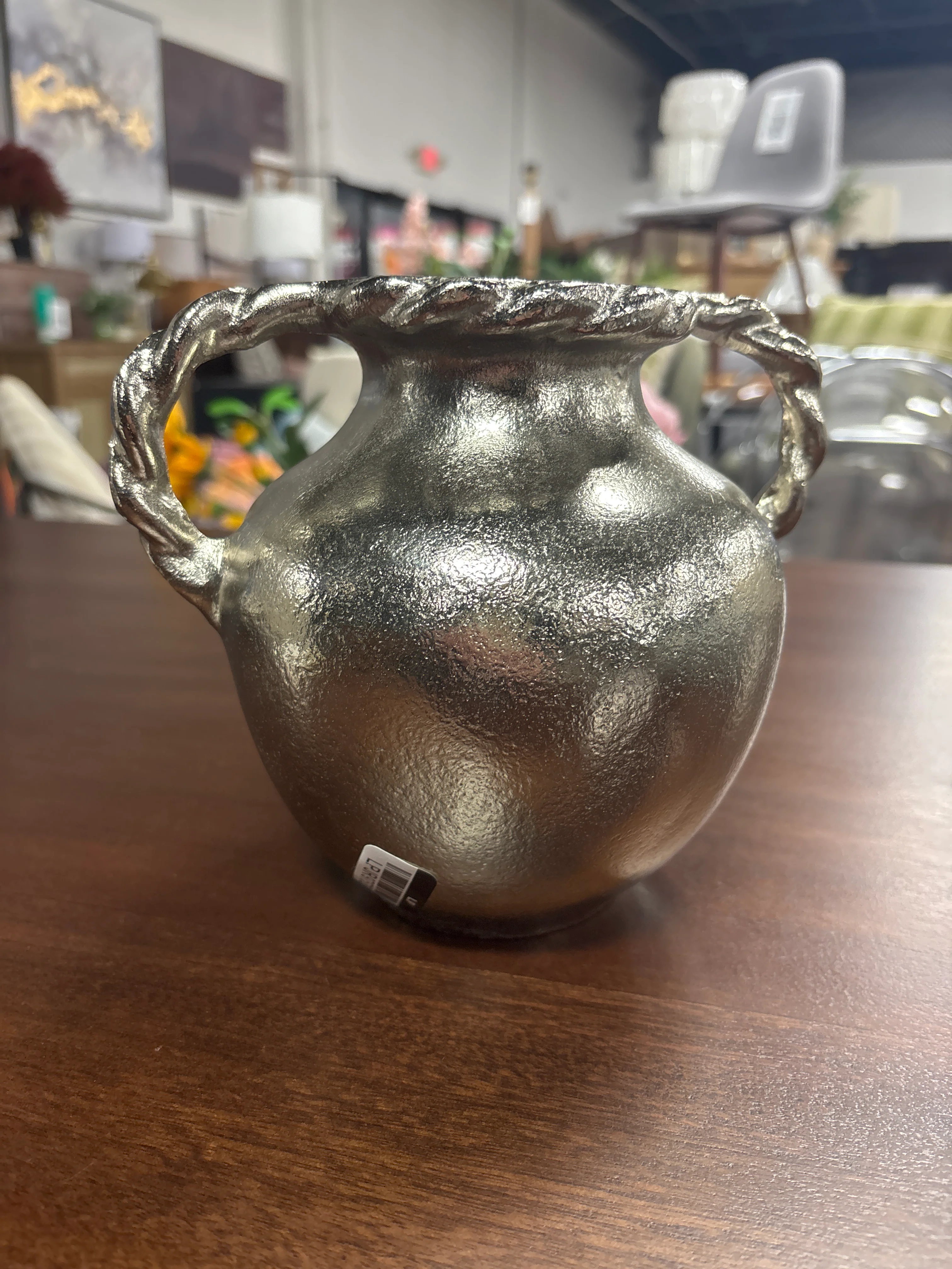 Handled Vase Silver SHOWROOM ITEM - Image 3