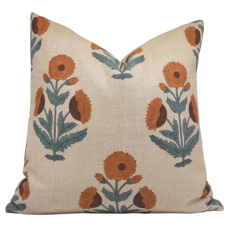 Handmade Badshah Brown Floral Pillow Cover SHOWROOM ITEM
