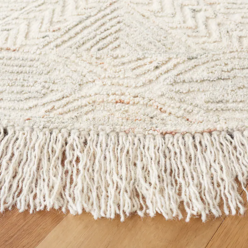 Handmade Ikat Raimunde Wool Rug - 8' x 10' - Ivory/Grey - Image 2