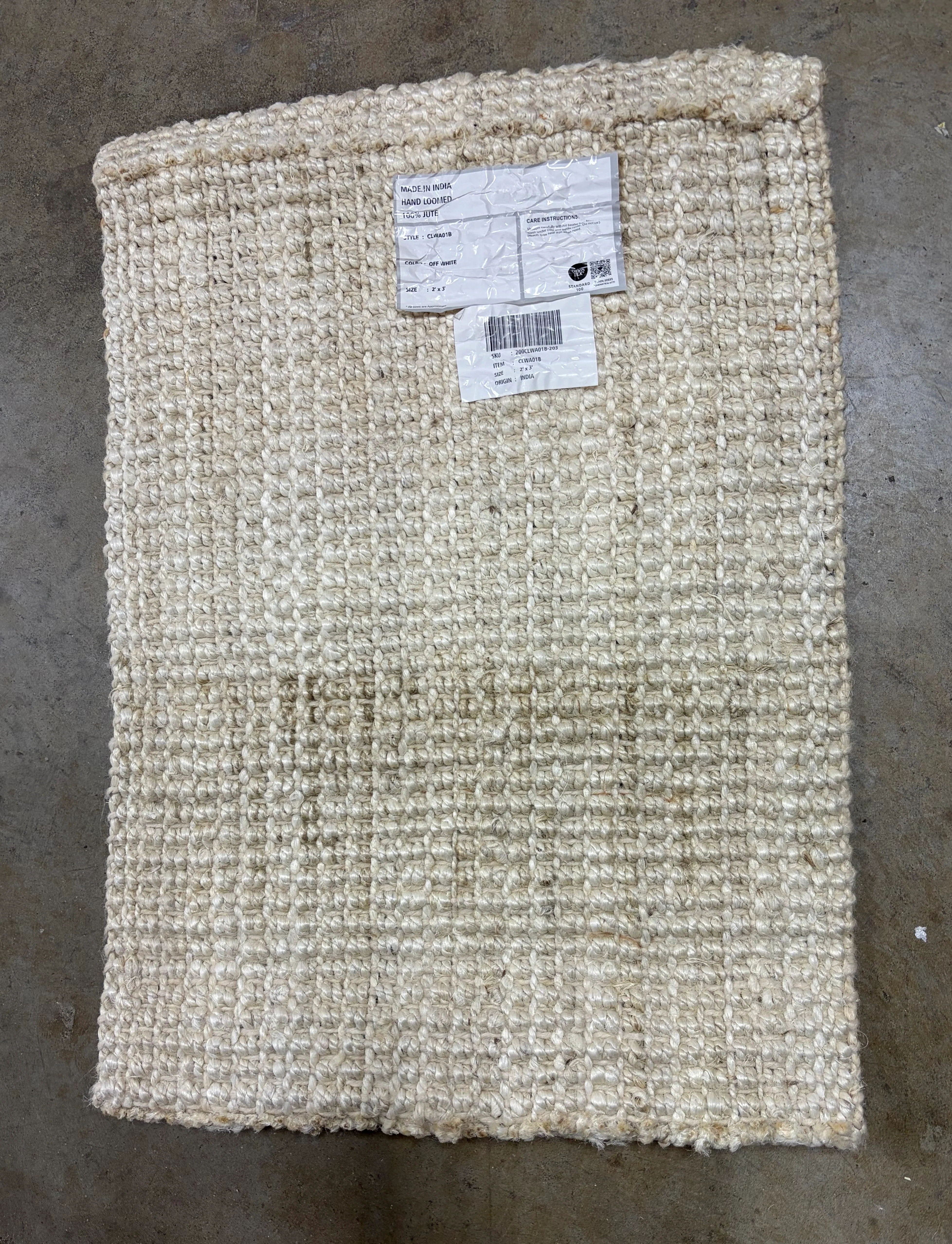 Handwoven Jute Ribbed Solid Rug 2'x3' - Image 5