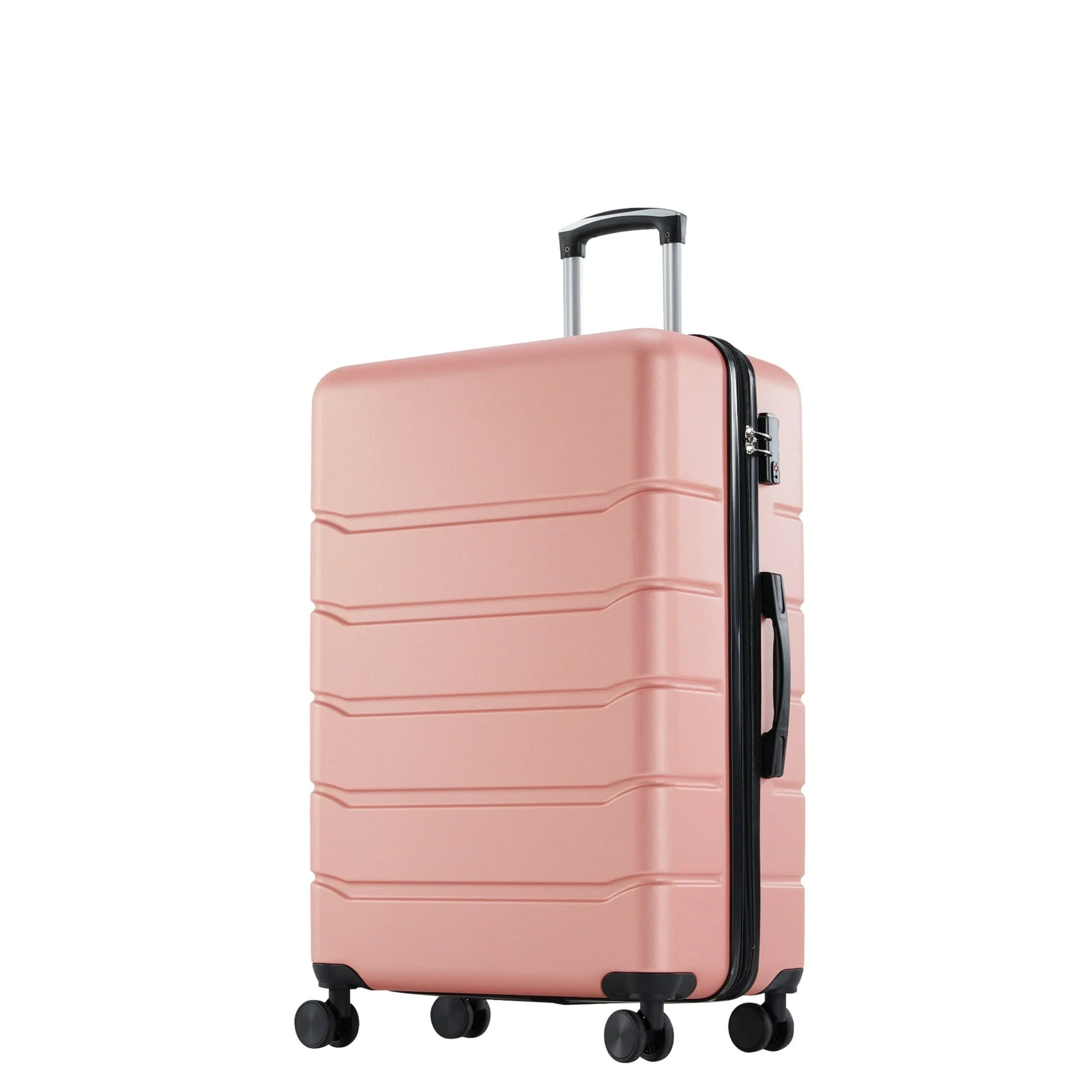 Hardside Carry on Luggage with Spinner Wheels, Hard Shell ABS Suitcase, Pink
