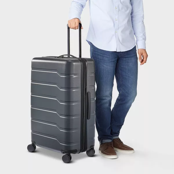 Hardside Large Checked Spinner Suitcase - Image 5